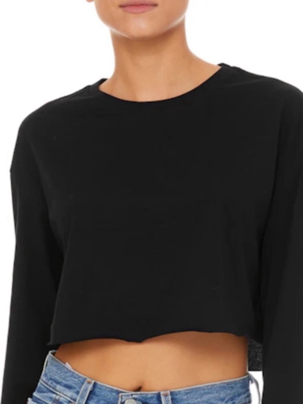 NWOT Aerie Black Knit Crop Sweater